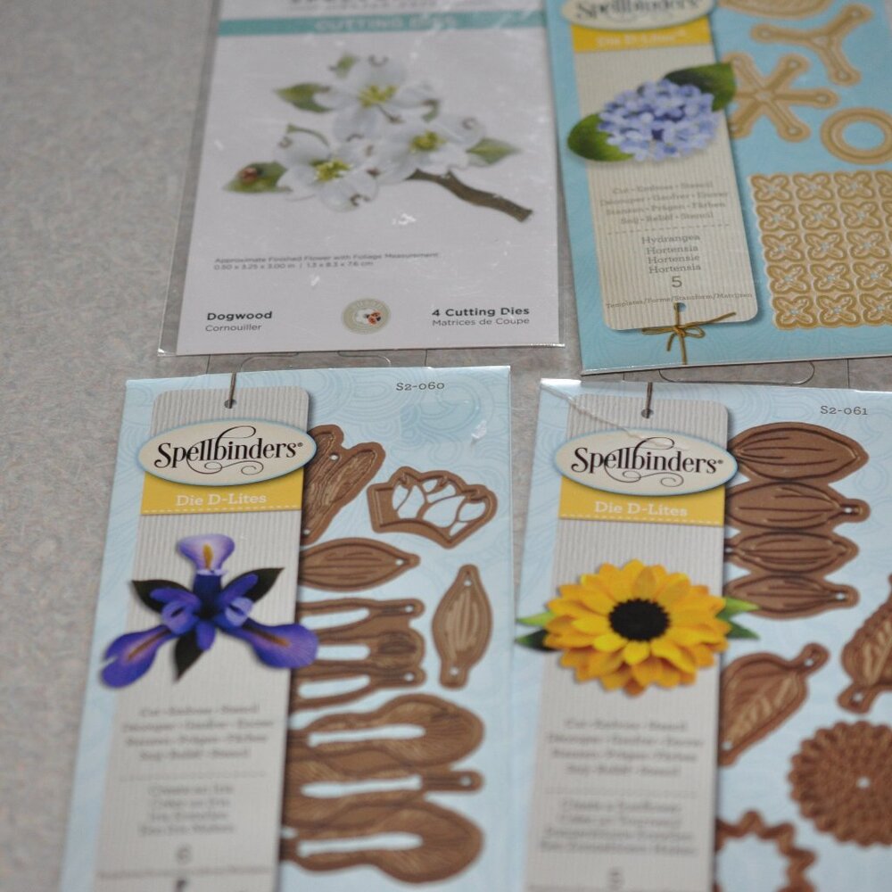 Spellbinders flower die sets lot of 4